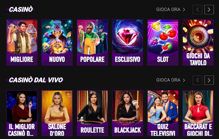 Betinia Casino Giochi