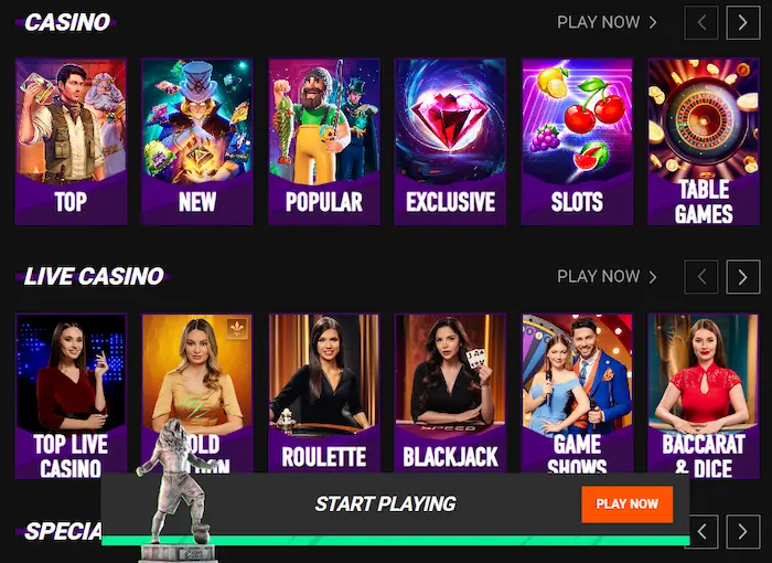 Betinia Casino games